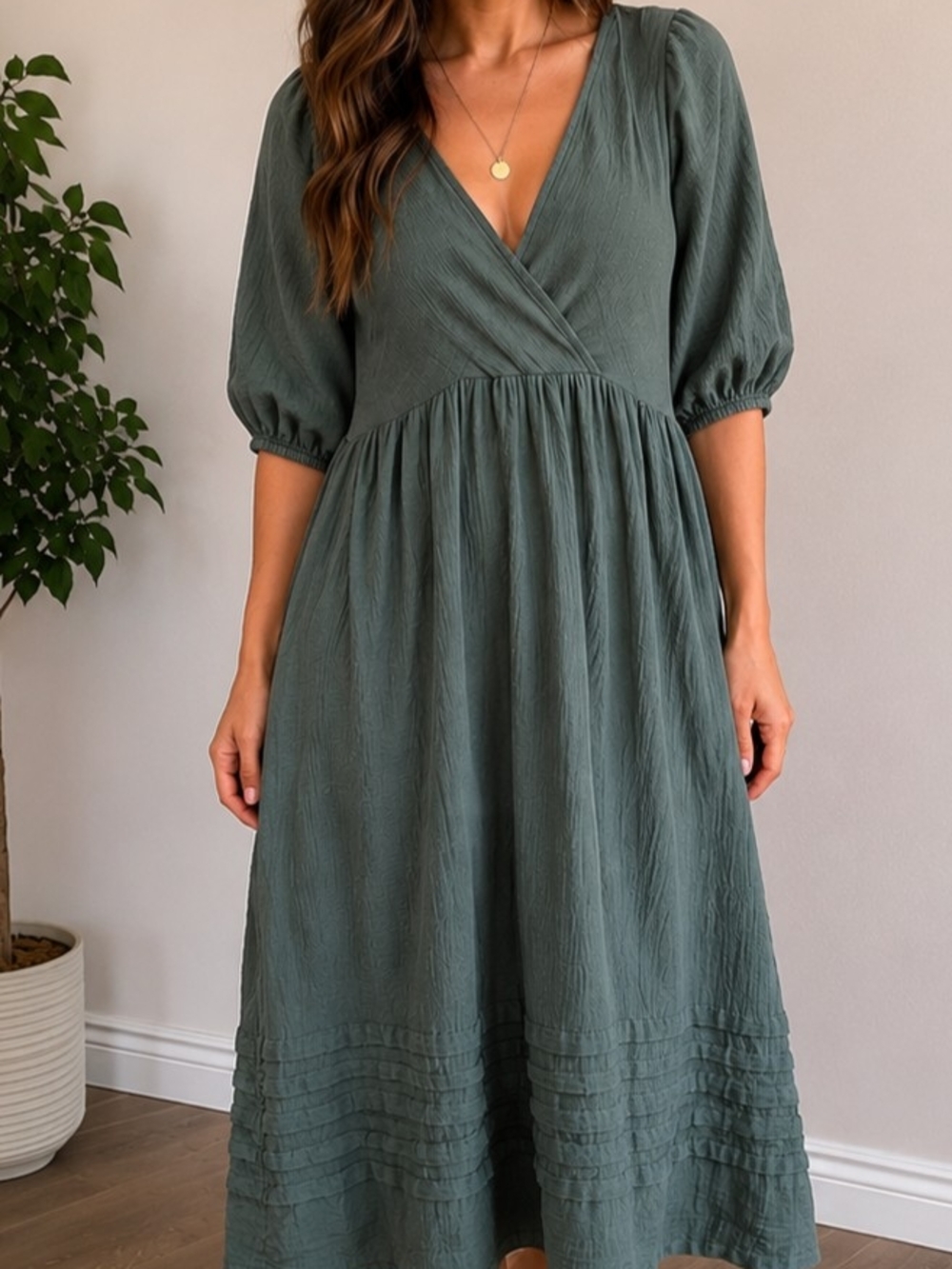 Madewell Olive Green Midi Dress